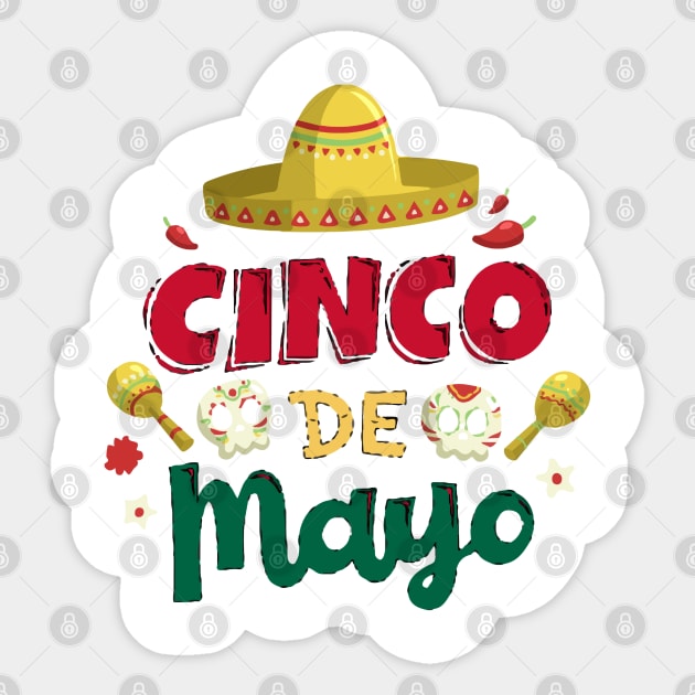 Happy 5 De Mayo Cinco de Mayo Viva Mexico 5 De Mayo Sticker by MisaMarket